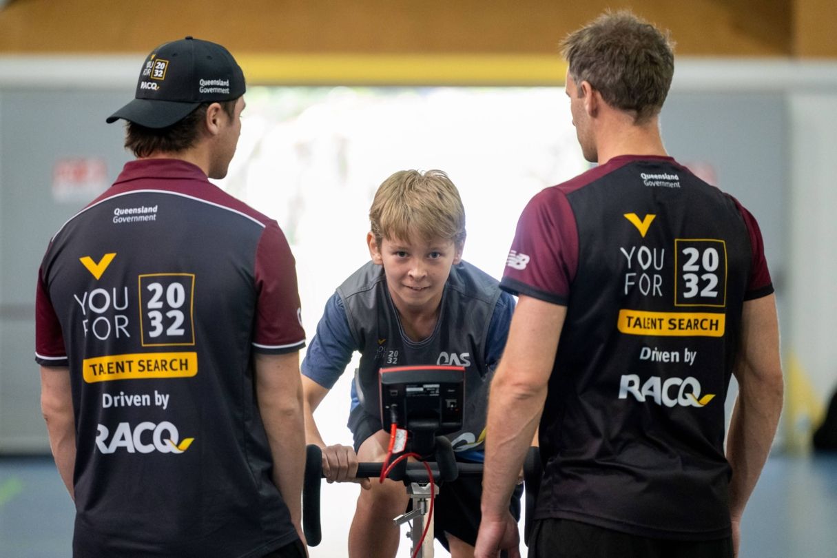 QAS YouFor2032 Talent Scouts testing athlete