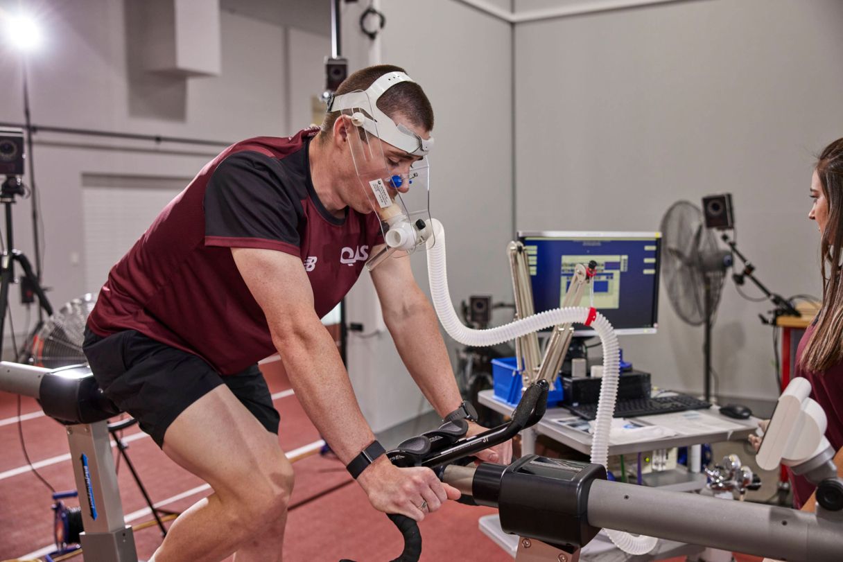 QAS athlete undertaking performance testing in a high performance laboratory